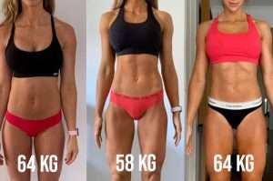 Example of maintaining weight while decreasing body fat and increasing muscle